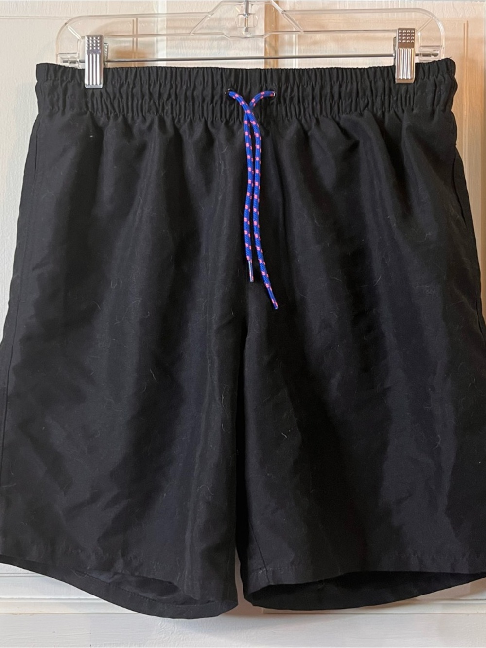 Old Navy Black Athletic Shorts with Blue & Pink Drawstring